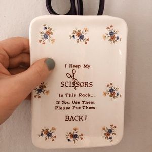 Floral Ceramic Scissor Holder